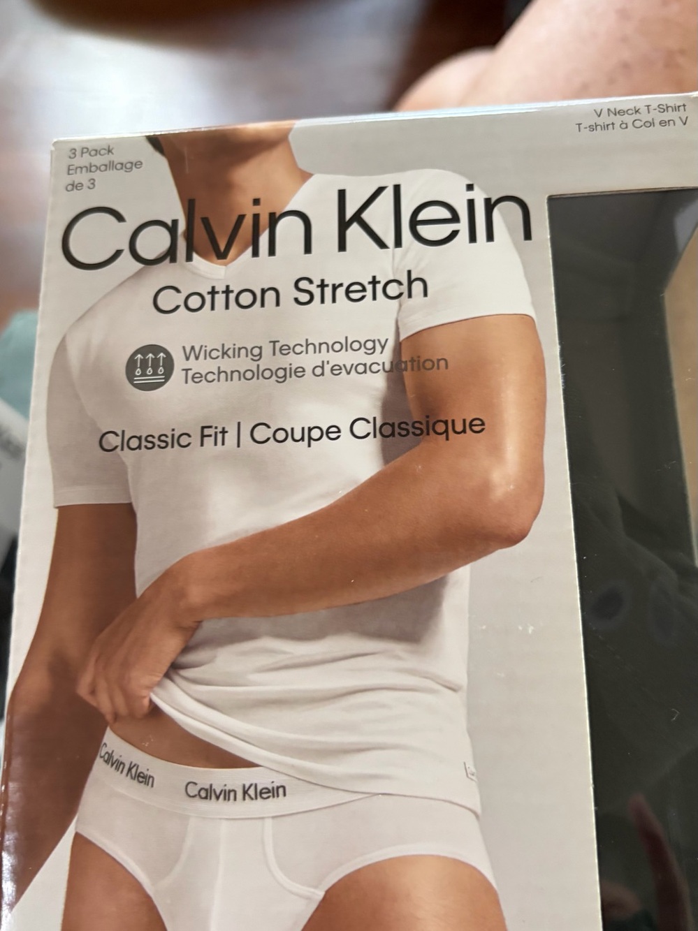Calvin Klein Black V-Neck Cotton Stretch 3-Pack Classic